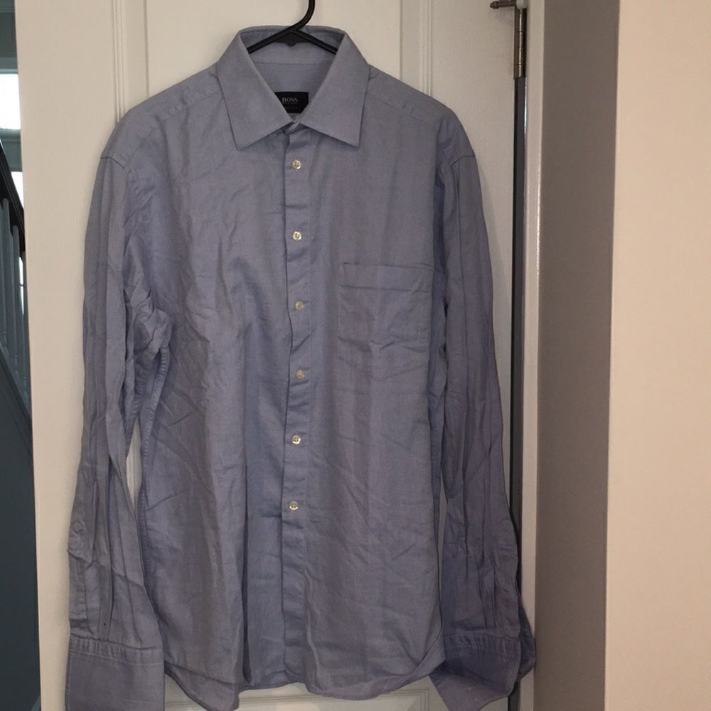 Hugo Boss Blue French Cuff dress shirt 16 x 36/37